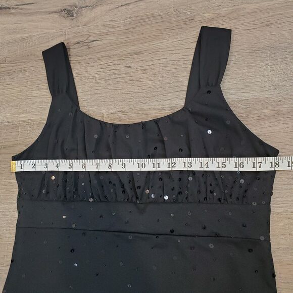 90s Y2k Sequin Beaded Mesh Babydoll Top Black Whimsigoth Fairy Grunge L - Picture 6 of 10
